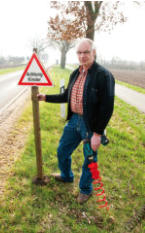 Erdbohrer Schild